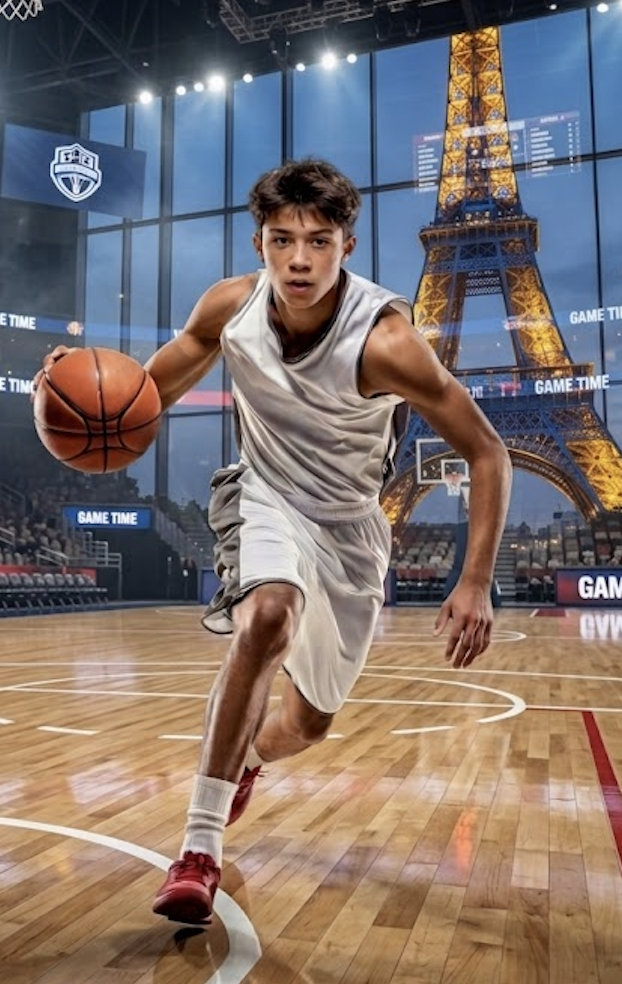 Jeune basketteur en action au camp Paris