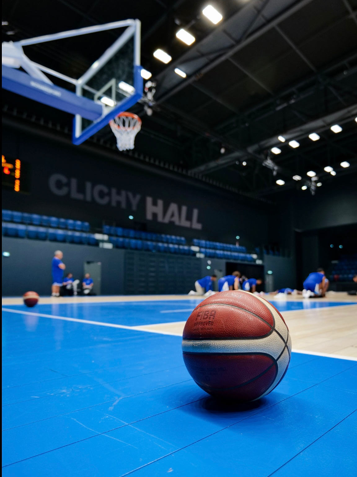 Salle de basket interieure parquet Clichy Hall